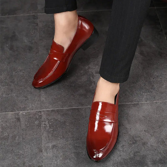 Business Pointed Toe Men's Formal Loafers Shoes Spring Autumn New Legitimate Leather Footwear Cheap Clearance Social Shoe Male