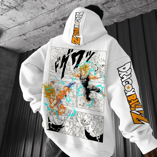 Dragon Ball Men's Hoodie Goku Vegeta Japanese Anime Summer Boy Children's Sweater Y2k Harajuku Long Sleeve Parent-Child Wear