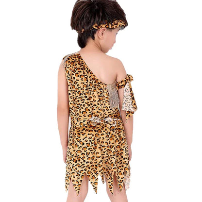 Novelty Boys Girls African Original  Savage Children Wildman Cosplay Costumes Clothing Kids Party Cosplay Costumes