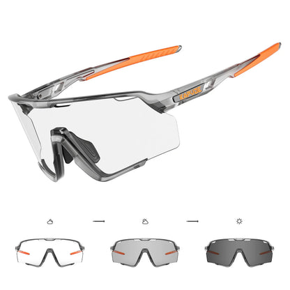 Photochromic Cycling Glasses Silver Lens Sunglasses Multi Color Men Women Bike Outdoor Eyewear Riding Driving Running
