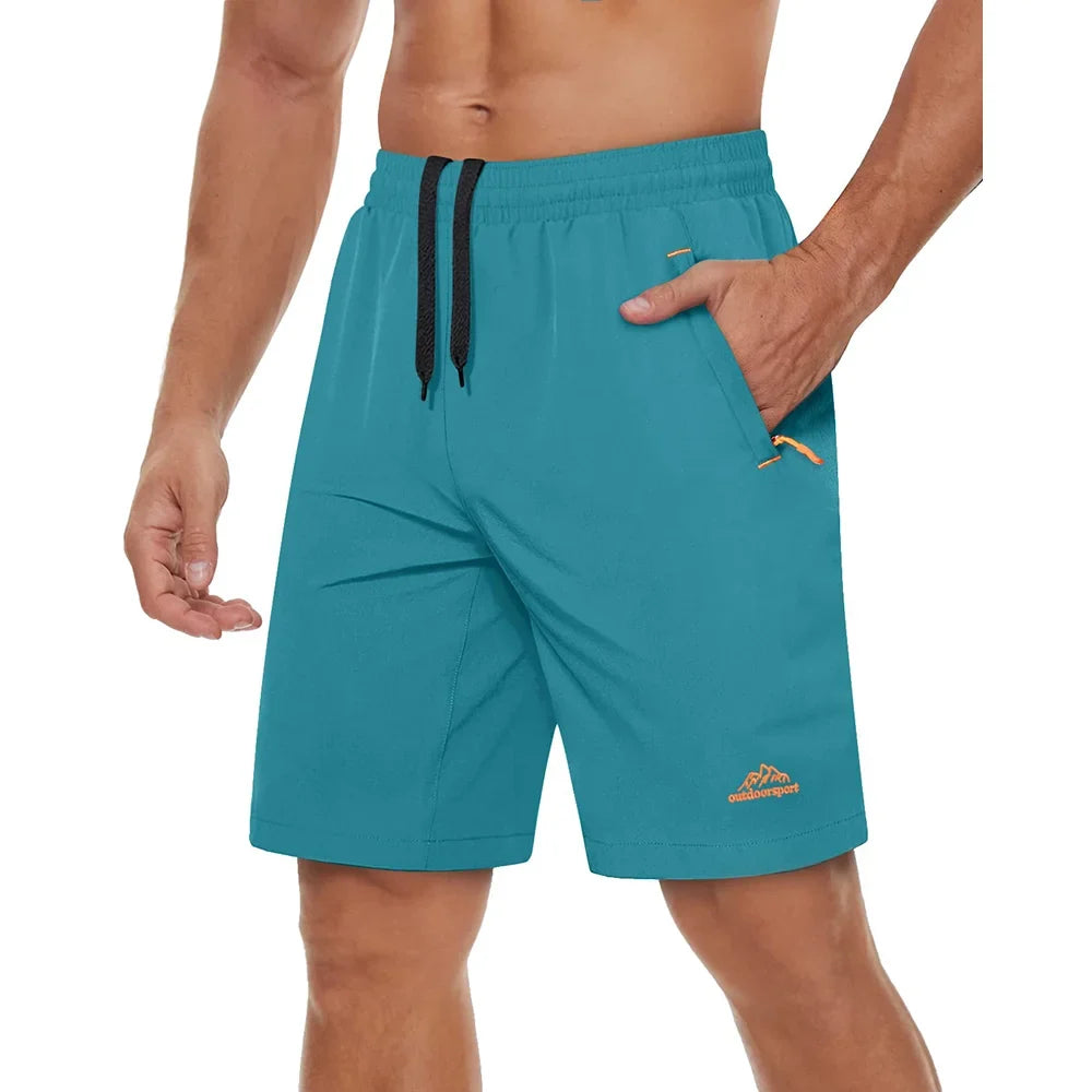 Quick Dry Athletic Running Shorts with Zipper Pockets Men's Summer Shorts for Gym Training Workout Hiking Casual Shorts