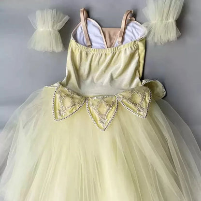 Girls' Ballet Dress Elegant Tulle Performance Leotard with Puffy Skirt for Dance Competitions & Recitals Contemporary Outfit