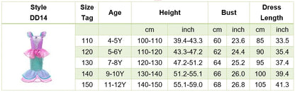 Girls Little Mermaid Aurora Costume Children Ariel Sleeping Beauty Dress Kids Peach Wedding Pink Fantasy Princess Disguise