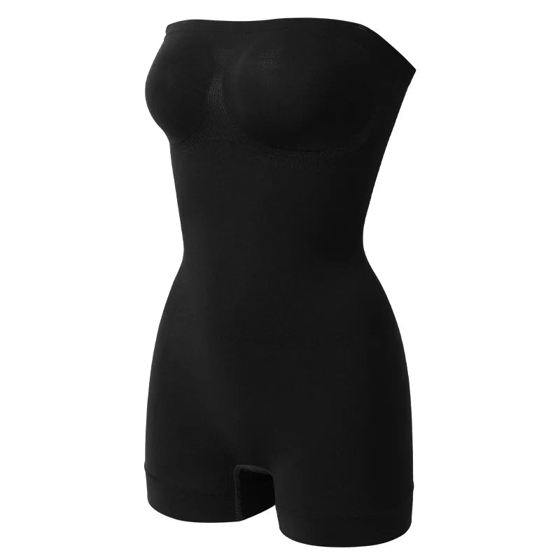 New Strapless Bodysuit Off Shoulder Tube Top Women Shorts Shapewear Tummy Control Body Shaper Sexy Fajas Skinny Underwear