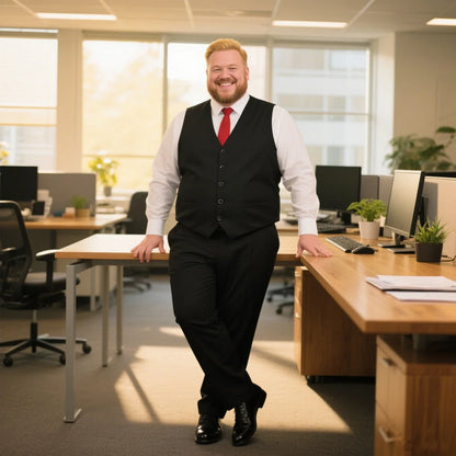 New Plus Size Black Suit Vest Men Solid Color Single Breasted Waistcoat For Host Groom Groomsmen Grey Black Navy Waist Coat 9XL