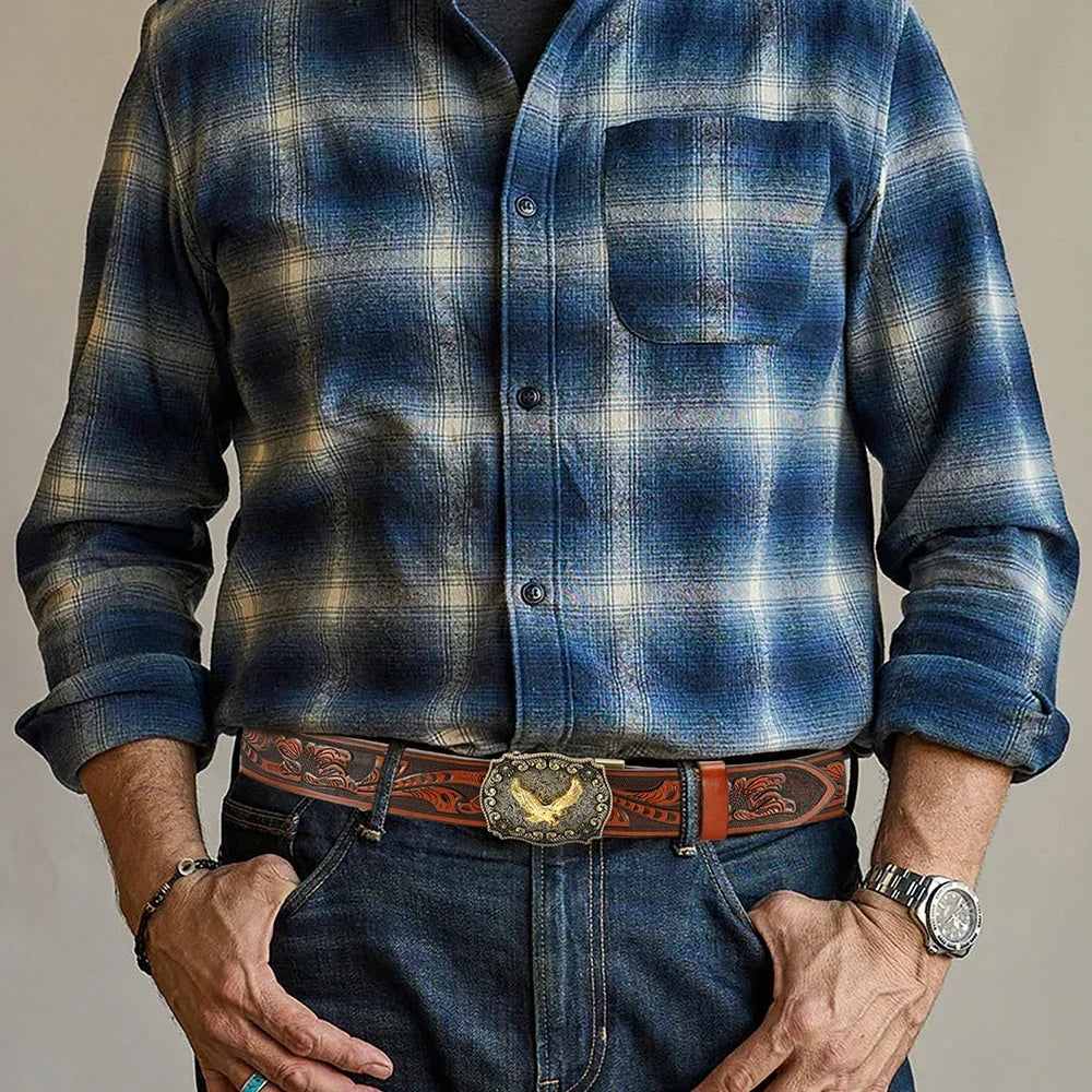 Men's Casual Style Belt PU Leather Belt Main Body Metal Buckle Belt Smooth Buckle Belt High-quality Male Belt 3.8cm