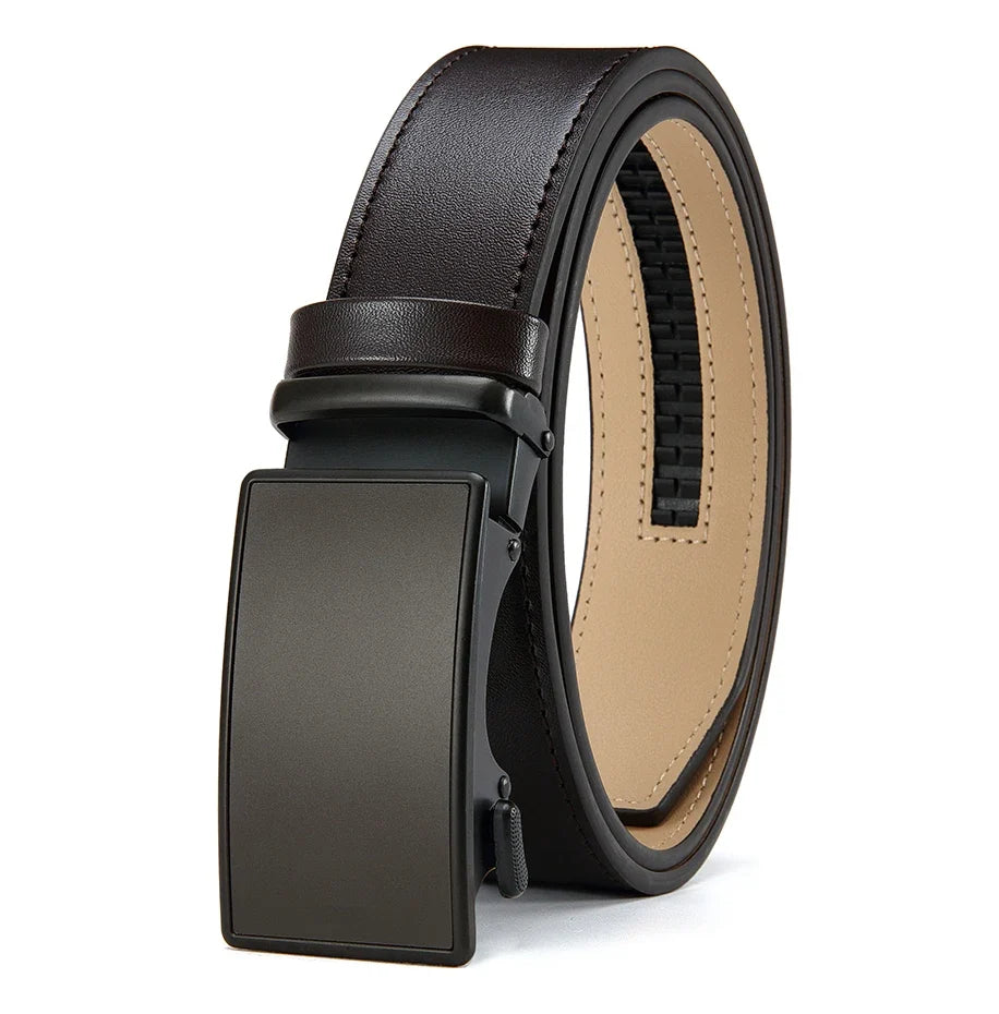 Metal Sand Surface Automatic Film Buckle, High-quality Cowhide Men's Premium Business Waist Belt/belt, Color Optional