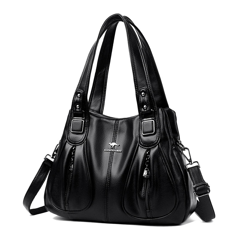 100% Genuine Leather Women Handbag Fashion Girls Top-Handle Bucket Bag Soft Cowhide Female Shoulder Bags Women Crossbody Bag Sac