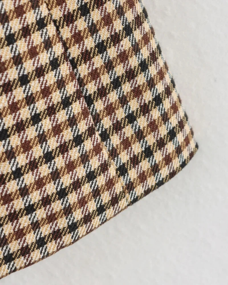 Women's Plaid Blazer Spring Casual Double Breasted Suit Jacket Office Work Daily Outwear Two Colors