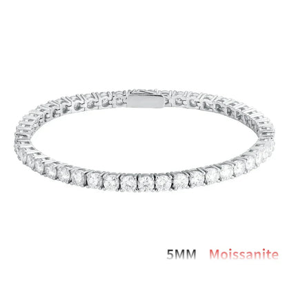 2/2.5/3/4/5mm Full Moissanite Bracelet for Women 100% 925 Sterling Silver Party Fine Jewelry Gift