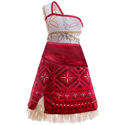 Girls New Movie Moana 2 Dress Halloween Party Adventure Costume Girl Princess Fancy Clothes Children Vaiana Pet Pig Outfit