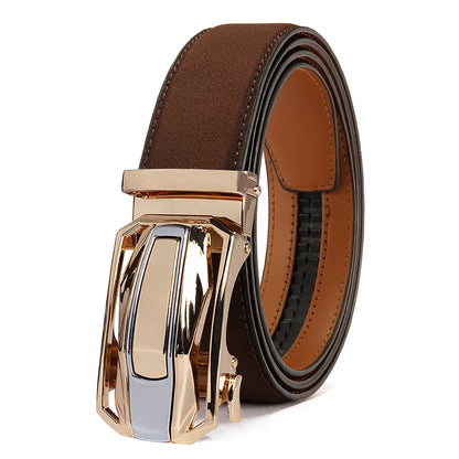 Men Leather Belt Automatic Buckle High Quality Male Leather Strap Luxury Jeans for Men Accessories