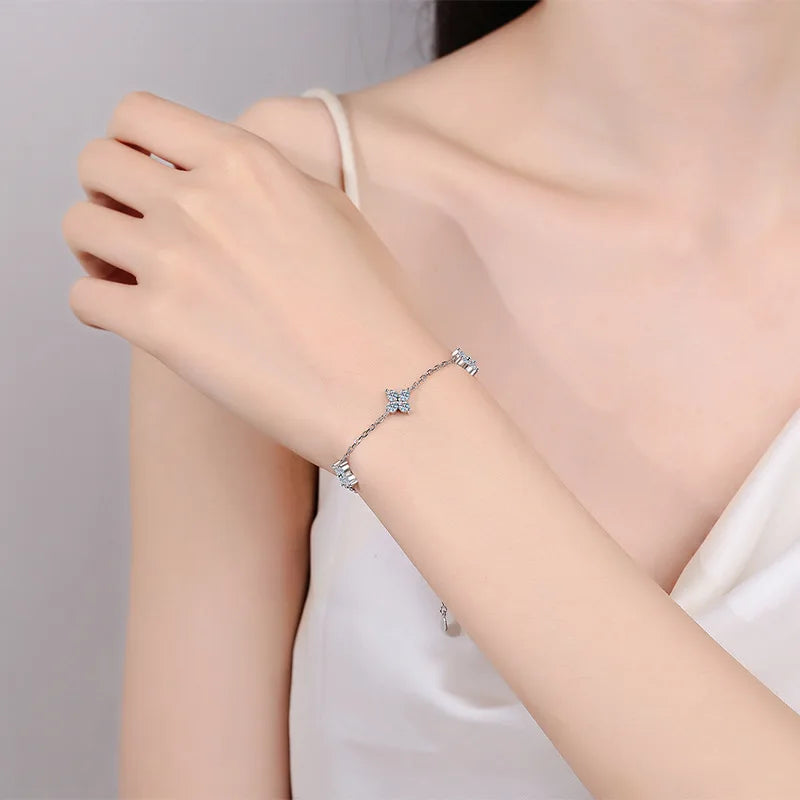 3mm 2cttw Certified Moissanite Bracelets for Women Sparkling Luxury Chain Sterling Silver 925 Jewelry Birthday Gift