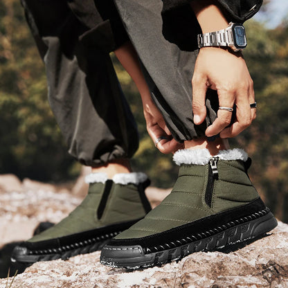 New Fashion Men's Boots Winter Plush Men Snow Boots Warm Fur Ankle Boots Outdoor Non-slip Sneakers Winter Casual  Boots Size 46