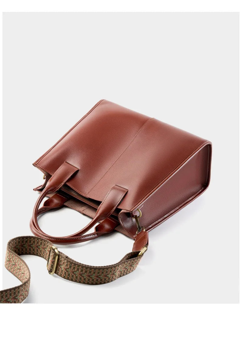 Female Genuine leather handbags women shoulder crossbody bag vintage high-capacity tote bag minimalist luxury bag