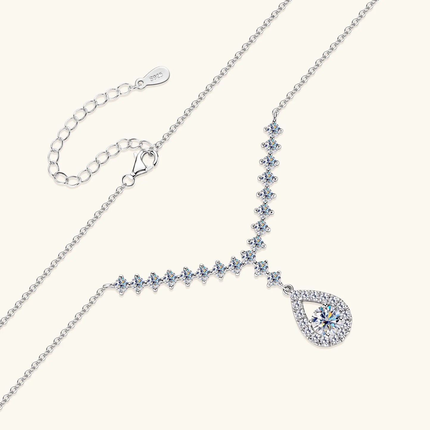 3.38CT Moissanite Necklaces for Women 100% Real Silver Chain 925 Pandant Lab Diamond Luxury Wedding Party Jewelry