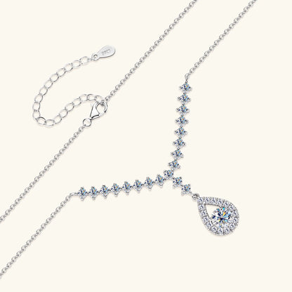 3.38CT Moissanite Necklaces for Women 100% Real Silver Chain 925 Pandant Lab Diamond Luxury Wedding Party Jewelry