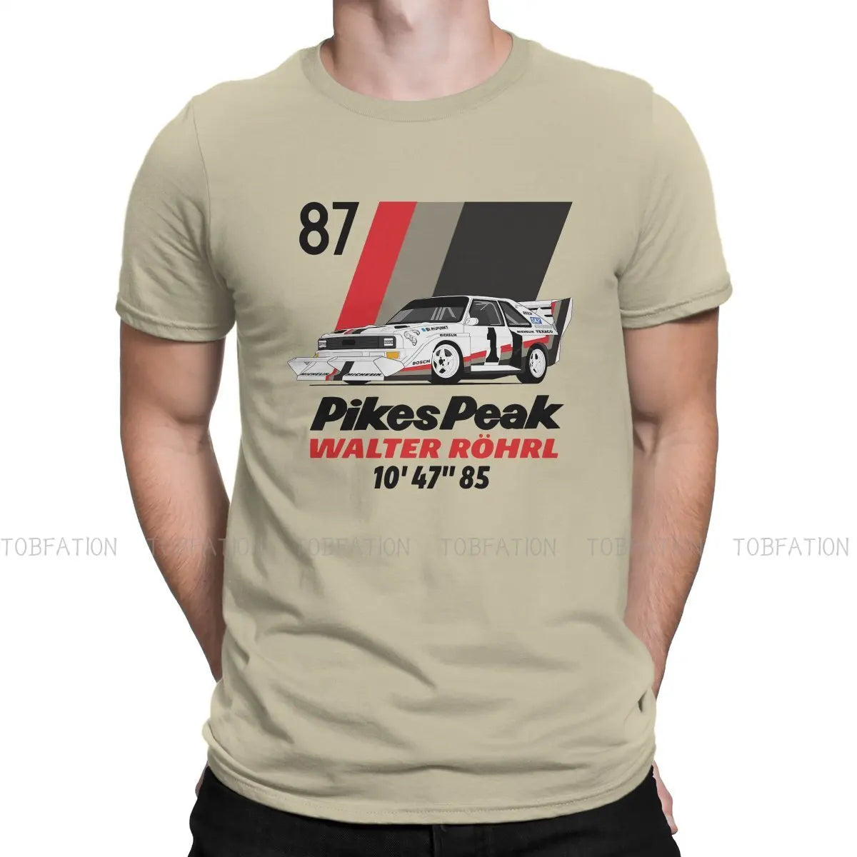 Gran Turismo Racing Game TShirt for Men Walter Rohrl Pikes Peak 87 Humor Summer Tee T Shirt High Quality New Design Loose