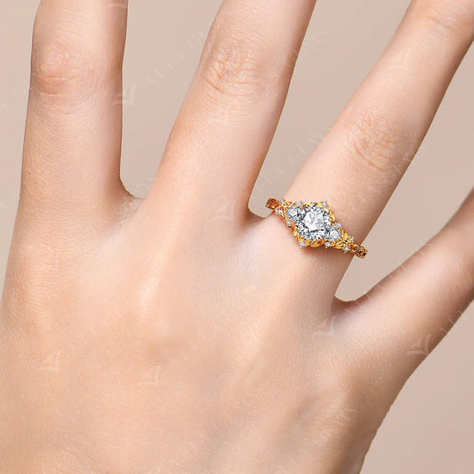ATTAGEMS 2025 Bague de luxe en moissanite 1 carat D VVS1 diamant taille ronde en argent sterling 925 Bijoux de mariage de fiançailles pour femme Cadeau