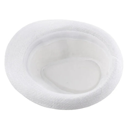 Middle Aged Linen Curled Jazz Hat Summer British Retro Top Hat Outdoor Plain Solid Linen Sun Visor Hat Party Fedoras Cap