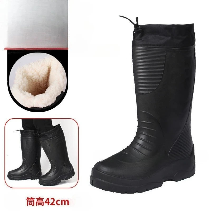 Men's Women's High-End Rain Boots Closed Rainproof and Waterproof Short and Mid.Calf Length Non-Slip Drawstring Rubber Boots