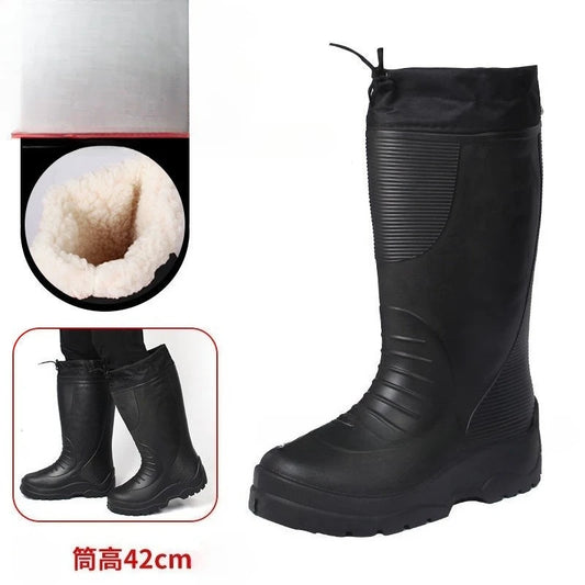 Men's Women's High-End Rain Boots Closed Rainproof and Waterproof Short and Mid.Calf Length Non-Slip Drawstring Rubber Boots