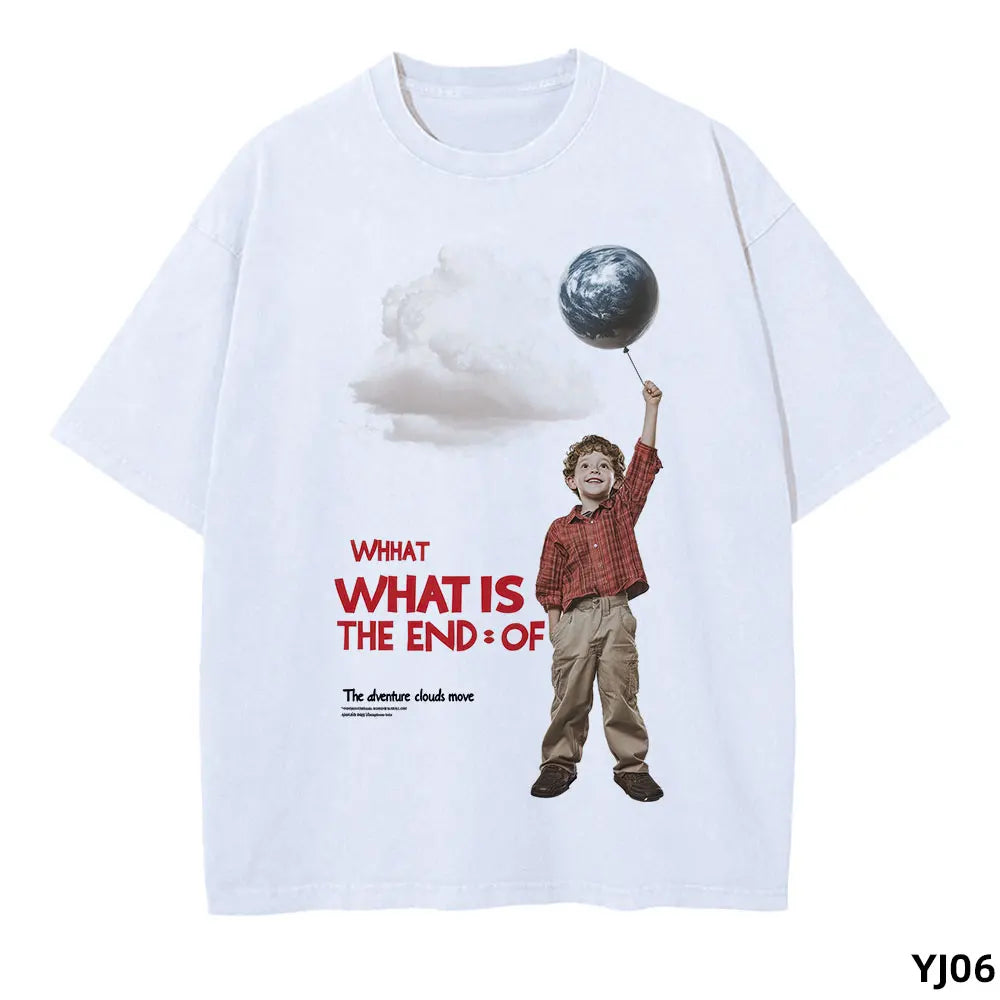 Anime Pain Printed T Shirt Men Retro Washed 100% Cotton Tops Tees Harajuku Tshirt 2023 Streetwear Hip Hop Male T-shirts