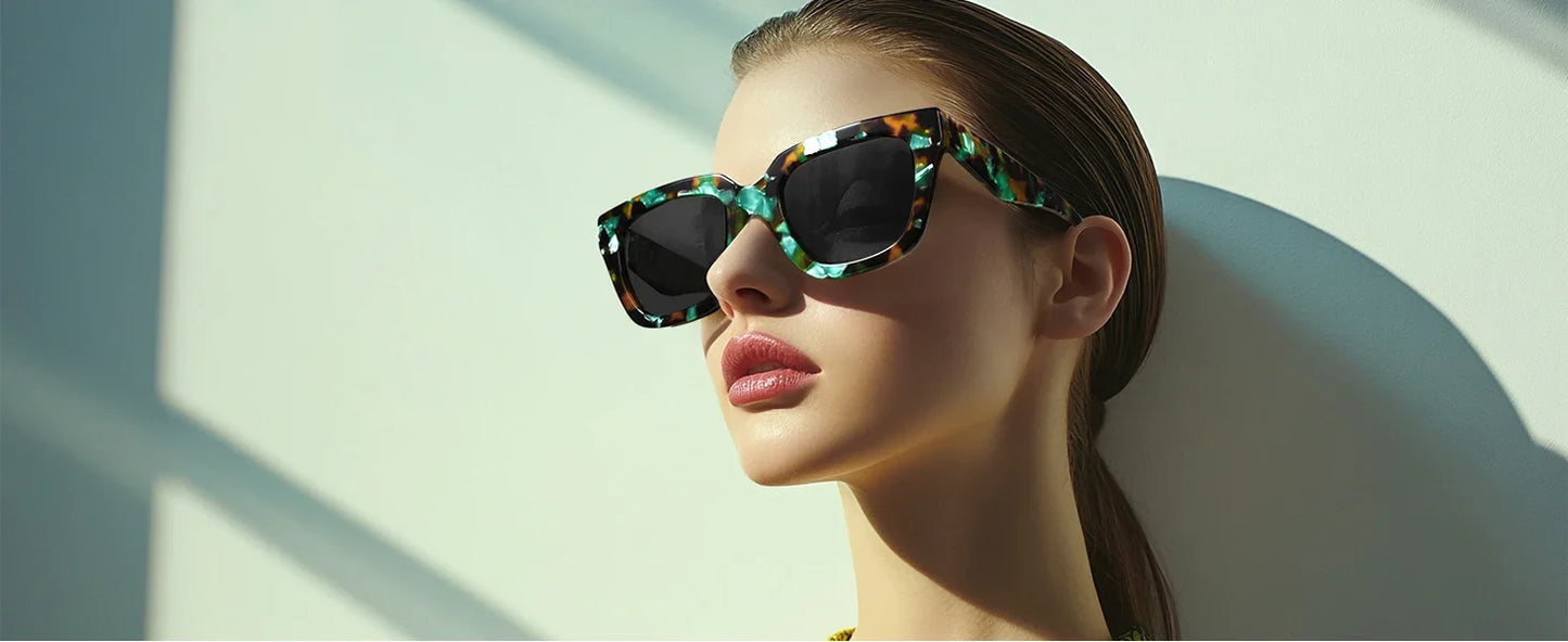 Polarized Sunglasses Women Trendy: Square Designer Sun Glasses - Retro Shades for Vacation with UV400 Protection