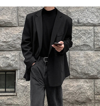 Spring Summer Men Formal Blazers Men Korean Fashion Loose Casual Dress Jacket Men Harajuku Social Suit Jacket Clothing