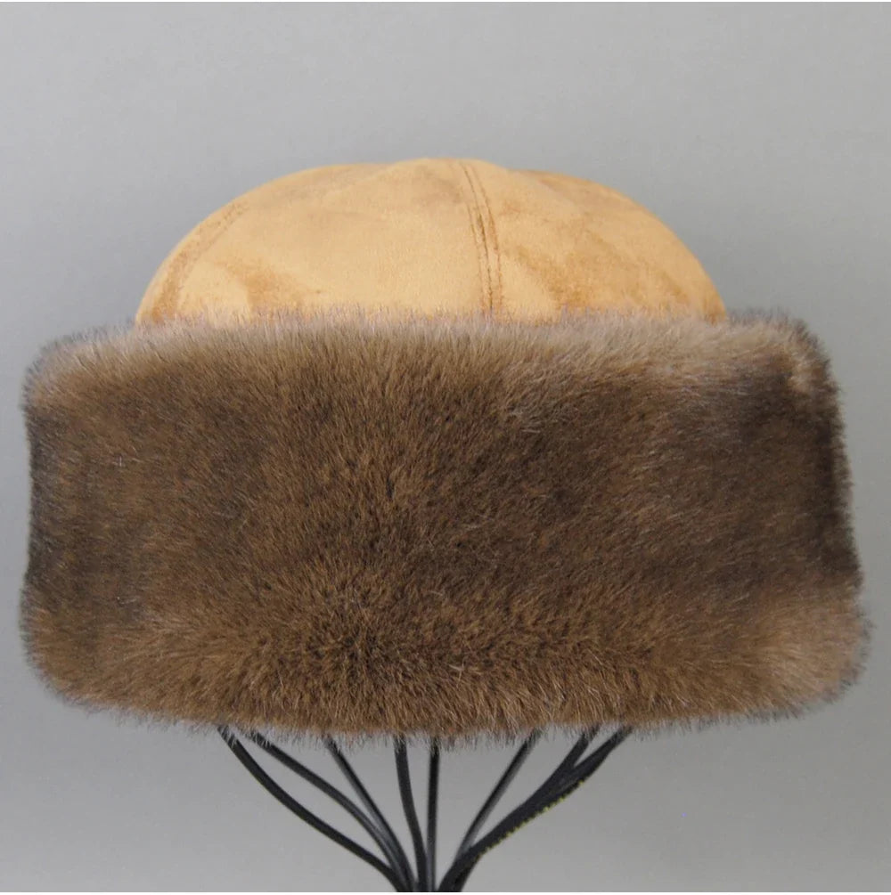 Hot Sale Faux Mink Fur Hat Winter Genuine Baseball Cap Russia Fashion Elegant Lady Warm Faux Fur Ball Straw Hat