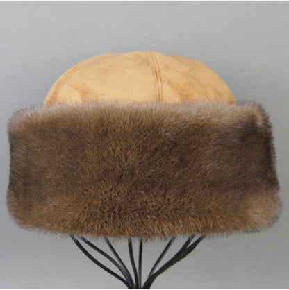 Hot Sale Faux Mink Fur Hat Winter Genuine Baseball Cap Russia Fashion Elegant Lady Warm Faux Fur Ball Straw Hat