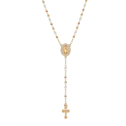 Virgin Mary/st Benedict Rosary Beads Necklace for Women, Our Lady Of Guadalupe Jesus Cross Y Necklace Christian Jewelry