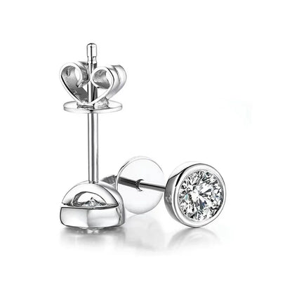 0.3/0.5 Round Cut Lab Diamond Moissanite Stud Earrings For Women Men S925 Sterling Silver Rhodium Plated Earring Wholesale
