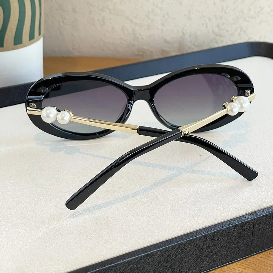European and American Versatile Pearl Sunglasses for Women, High-End Celebrity Style Fashionable Polarized Sunglasses