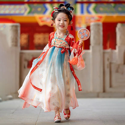 Girl Modern Hanfu Chinese Style Dress Halloween Fairy Kids Clothes Vestidos Traditional Cosplay Children Costume Girls Dresses