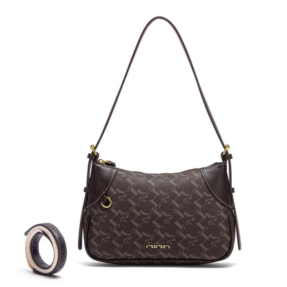 Summer New Simple Crescent Bag 2025 Women's Shoulder Bag with Two Shoulder Straps