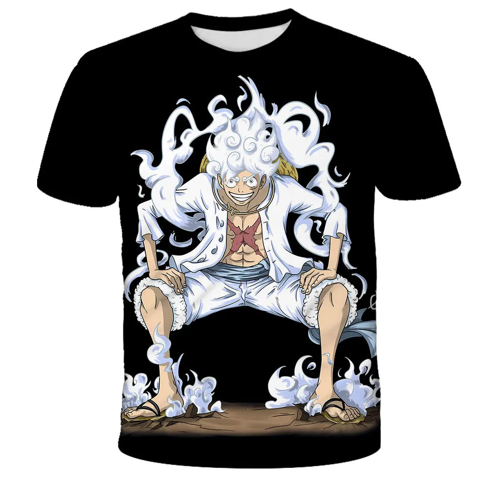 New Japanese anime One Piece cartoon children's adult 3D printed top T-shirt One Piece Dragon Ball boy cartoon top T-shirt