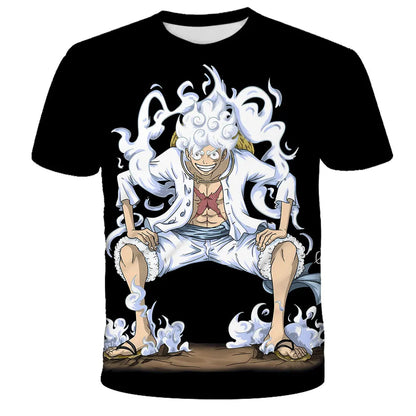 New Japanese anime One Piece cartoon children's adult 3D printed top T-shirt One Piece Dragon Ball boy cartoon top T-shirt