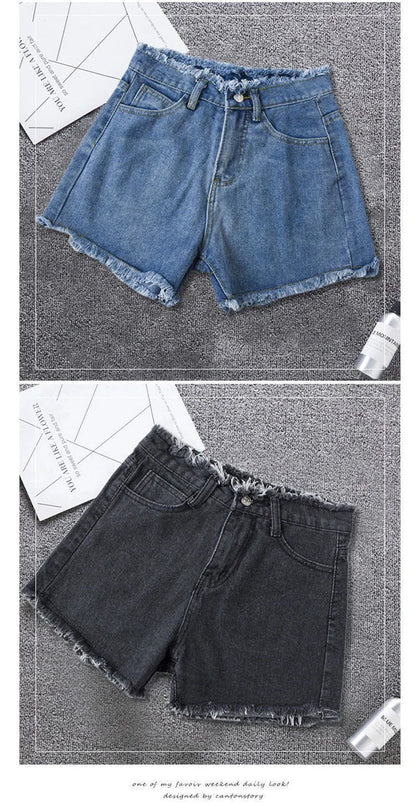 2026 New Summer Shorts Women Jeans High-waisted Denim Short Pants Female Rough-selvedge Outside Casual Sports Shorts Loose Jeans