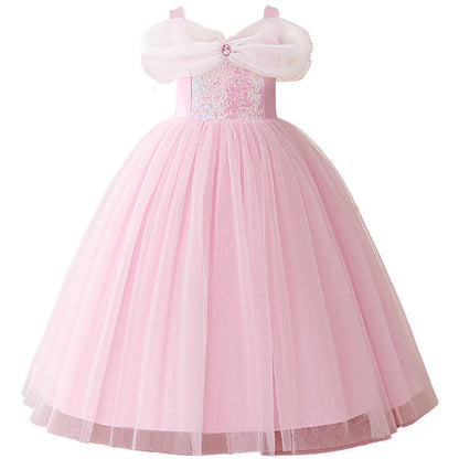 Sleeping Beauty Princess Cosplay Girls Dress Carnival Christmas Halloween Costumes Sequin Party Dress Birthday Wedding Prom Gown