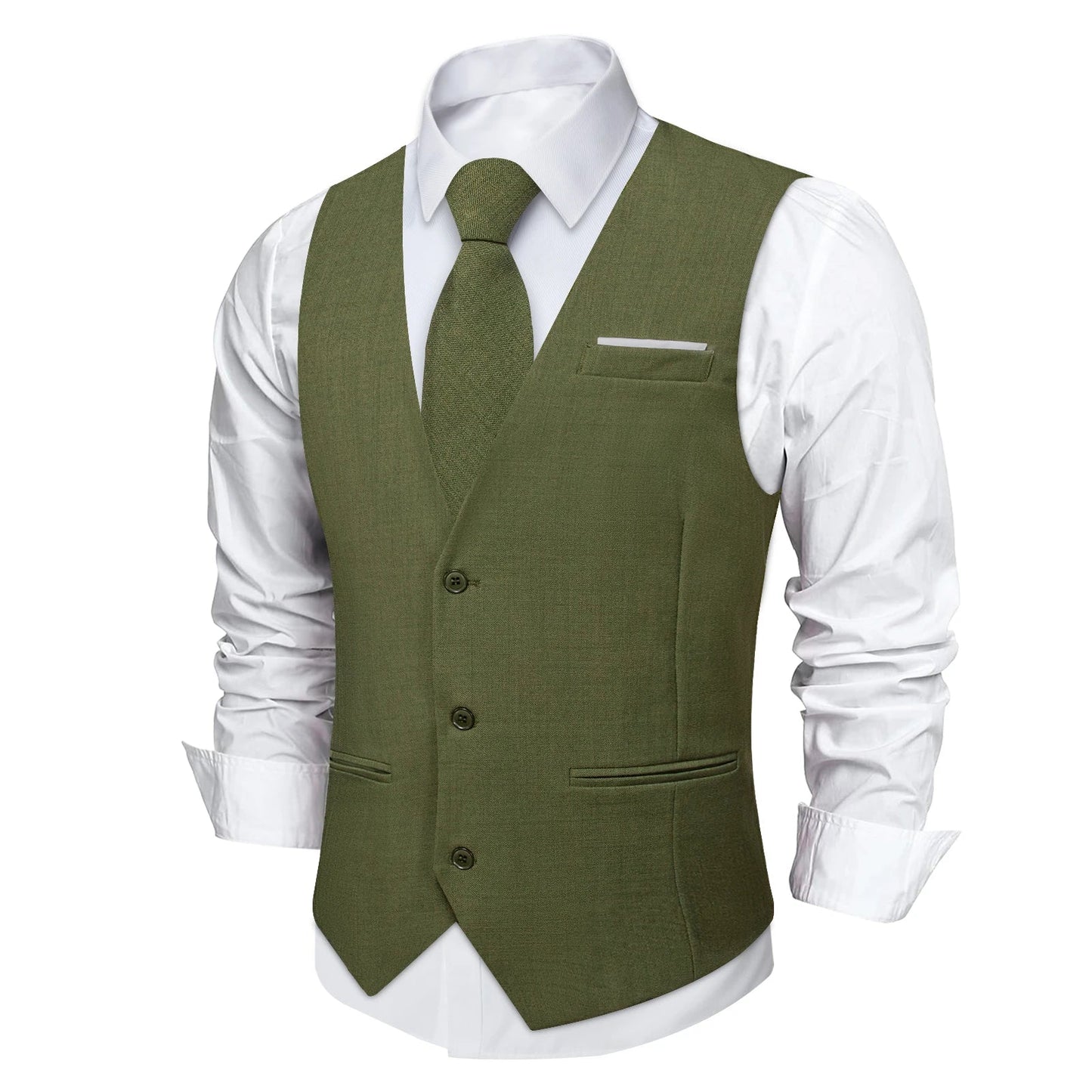 Fashion Men Vest Blue Single Breasted V Neck Solid Waistcoat For Wedding Birthday Party Prom Business Daily Casual Men Suit Vest
