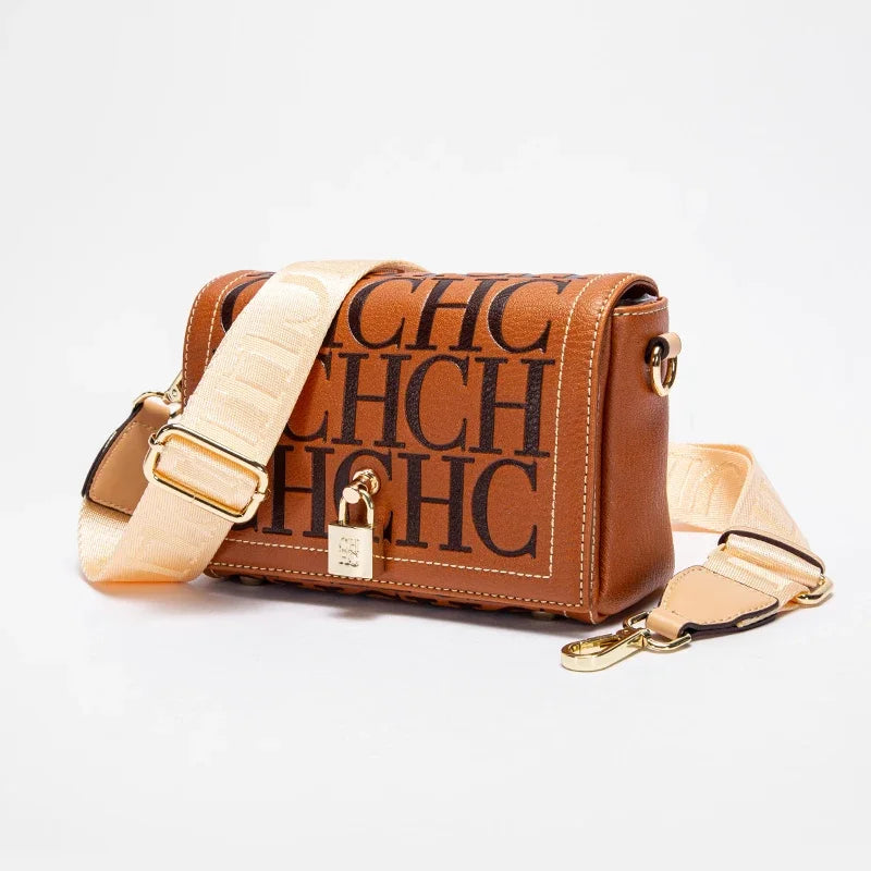 Letter Printing Design Fashion Classic Exquisite Craft Ladies Shoulder Bag PU Material Simple Women's Crossbody Bag