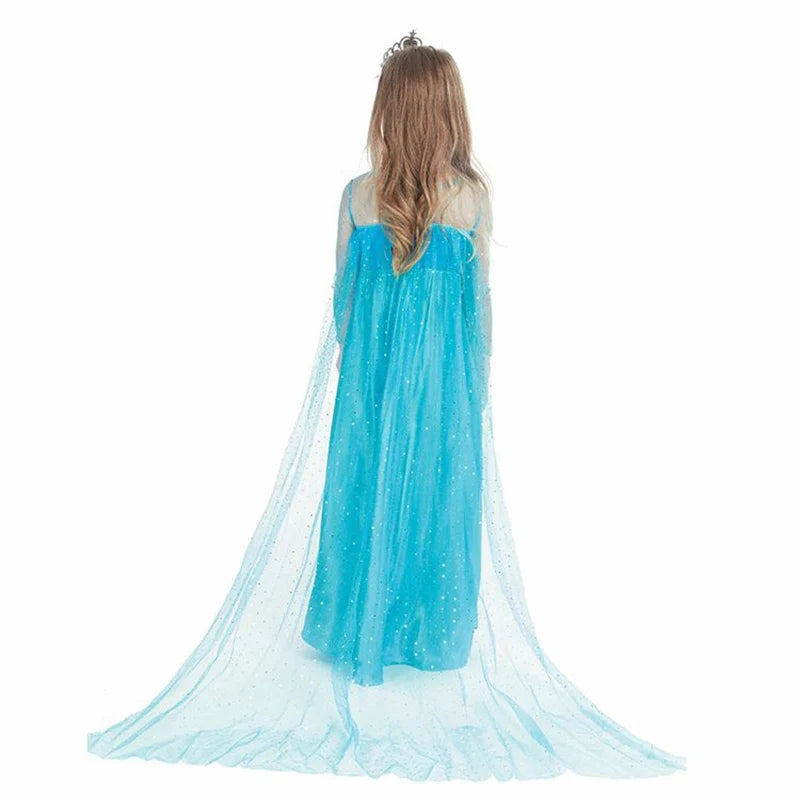 2026 Frozen Elsa Snow Queen Princess Dress Up Girls Fancy Costume Kids Role-play Carnival Children Birthday Party Dresses