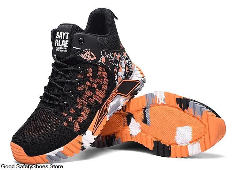 Work Safety Boots Men Work Shoes Steel Toe Safety Shoes Men lightweight Indestructible Boots Anti-puncture Work Sneakers Male