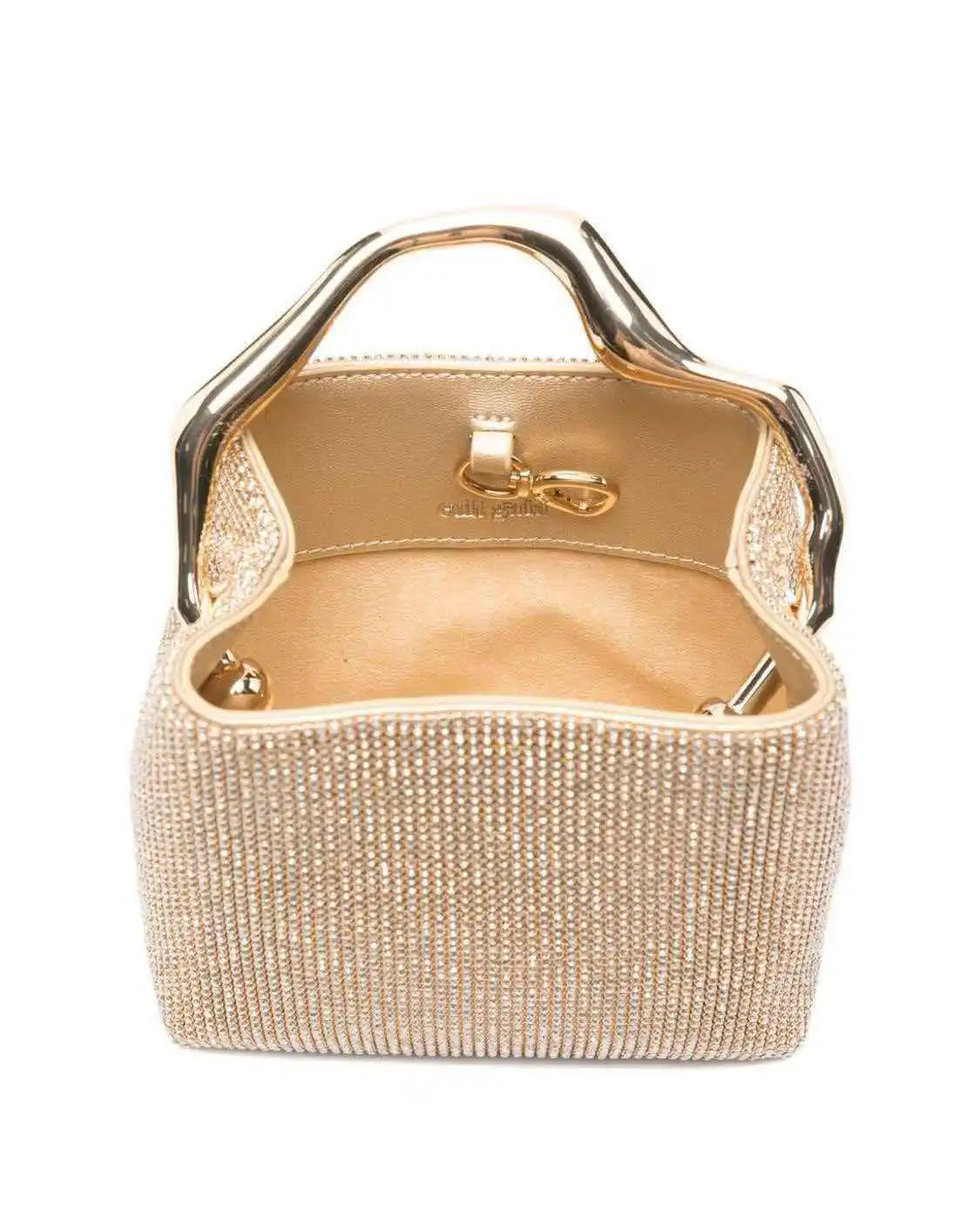 Luxury Satin Bucket Bag Women's Handbag Crystal Shiny Rhinestone Diamond Evening Bag Wedding Party Clutch Purse Crossbody Bag
