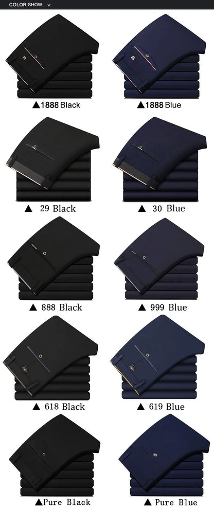 Black Suit Pants for Men Spring and Autumn Stretchy and Non-Ironing Office Trousers Slim Fit Formal Pants for Men Dress Pants