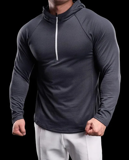 Autumn New Gym Fitness Clothes Men's Training Clothes Long-sleeved Sports Quick-drying Sweatshirts Casual Hooded Fitness Clothes