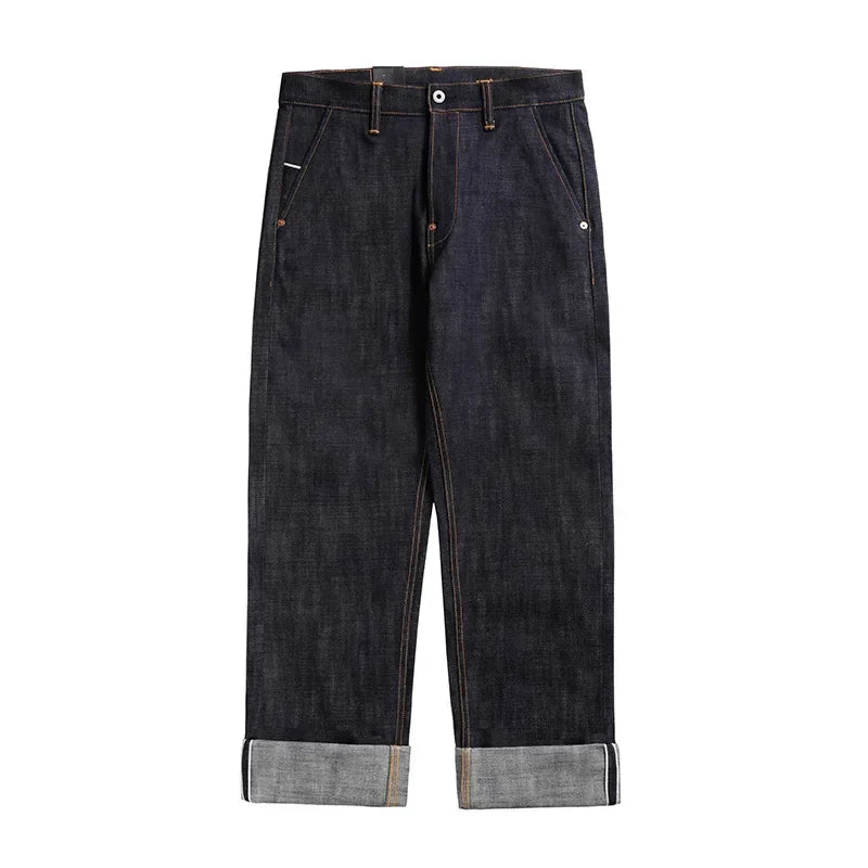Denim Jeans Loose Straight Fit Heavyweight Raw Denim Pants