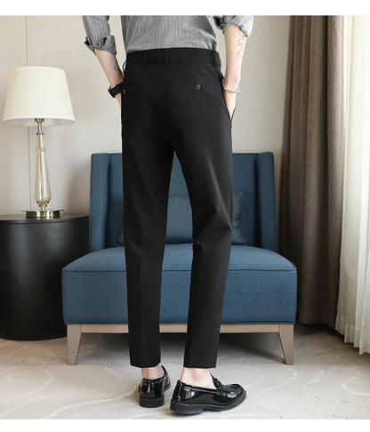 Plus size 44 42 40 Men Business Social Suit Pant 2024 Spring Formal Slim Wedding Trouser Mens Brand Fashion Casual Dress Pants