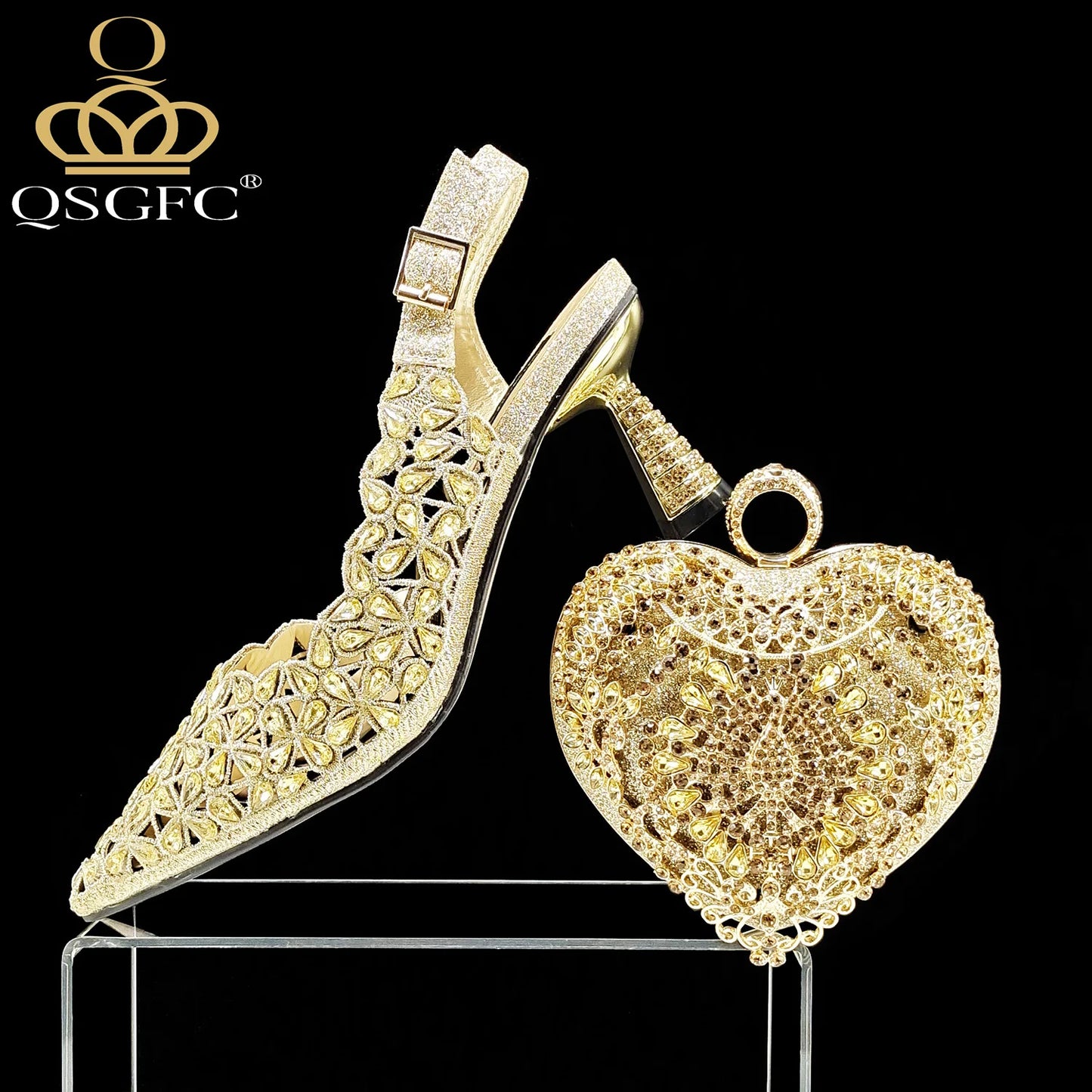 New Shoes and Bags Matching Set Nigerian Women Heel Party for Women Fuchsia Colour Italian Design Wedding INS Design